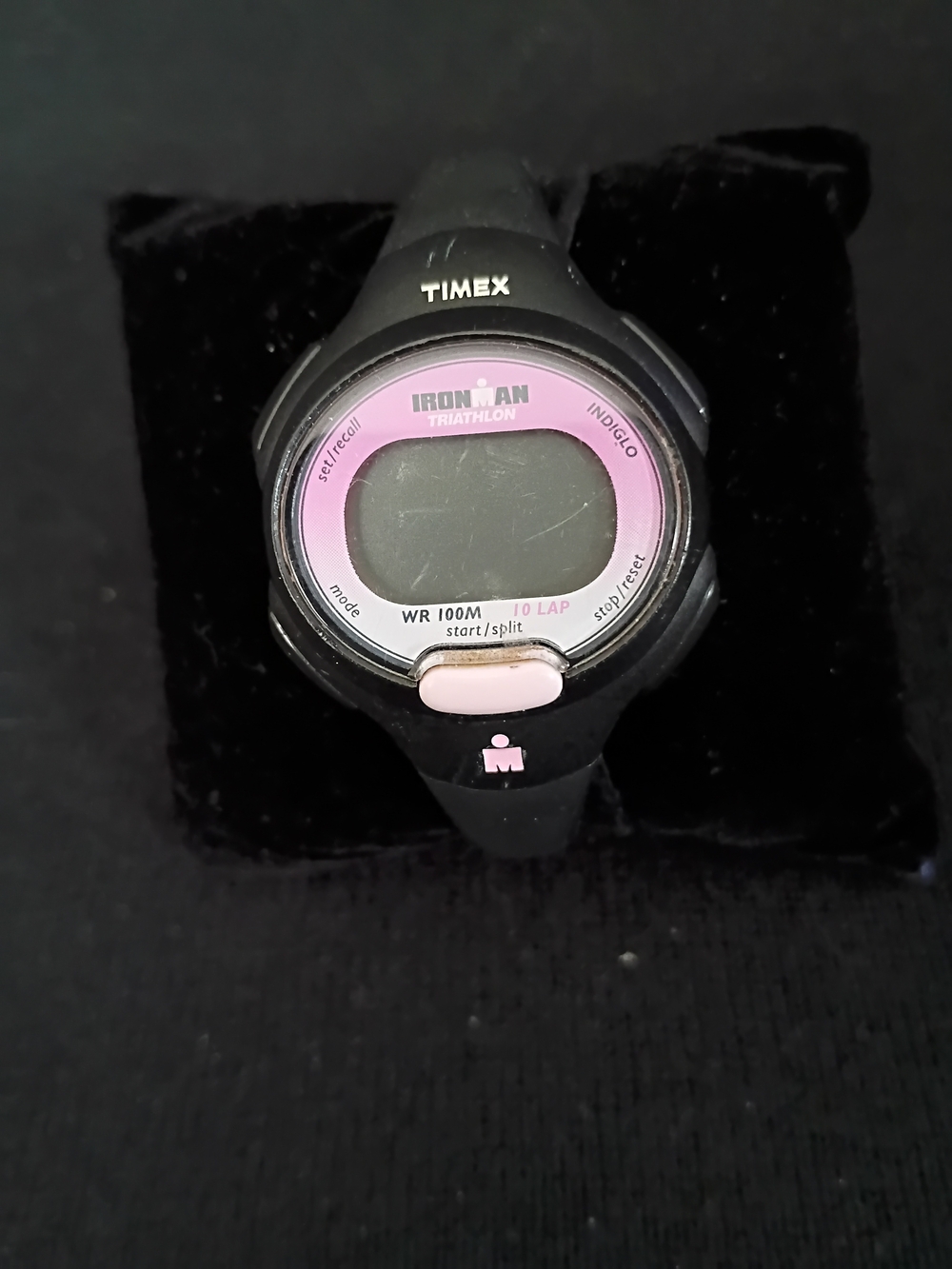 Timex Ironman Triathlon Black Watch with Pink Bezel